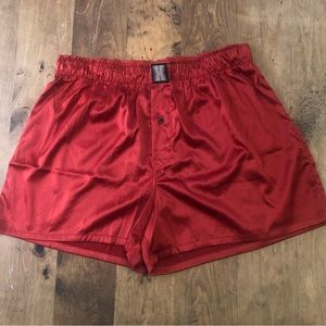 Savage X Fenty Red Satin Boxers / Satin Shorts - Medium